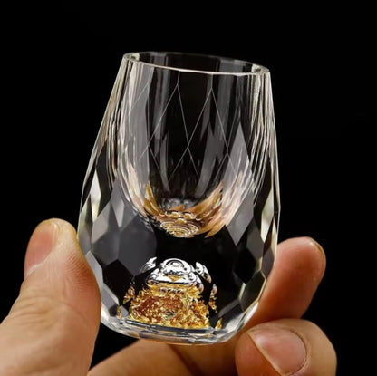 Luxe Crystal Gold-Base Shot Glass Set™️